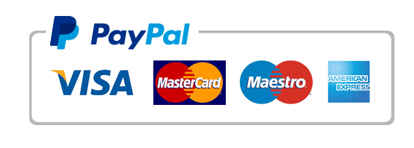 PayPal, Visa, Mastercard, Maestro and American Express